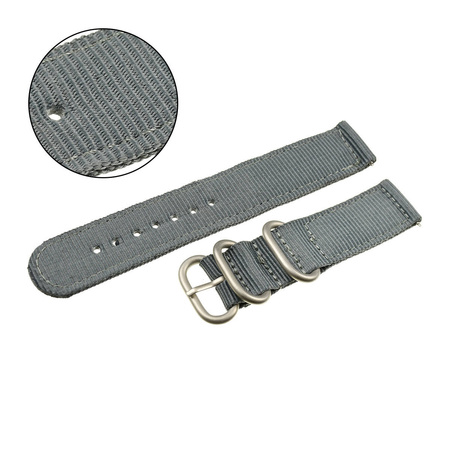 PASEK N02 - 7/SL - SZARY / SREBRNY - 24MM