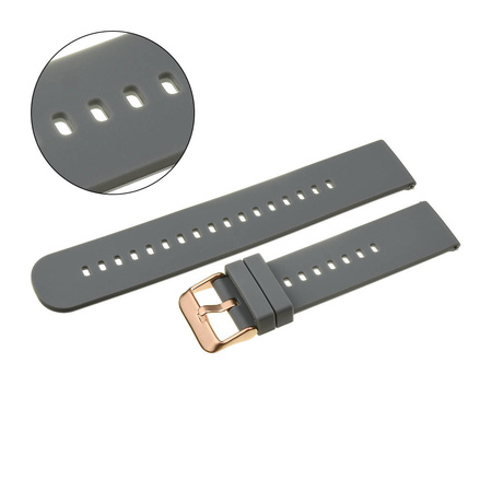 PASEK U27 - 7/RG - CIEMNY SZARY / RÓŻOWE ZŁOT - 20mm