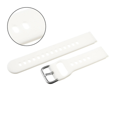 PASEK U01 - 22/S - BIAŁY / SREBRNY - 20MM