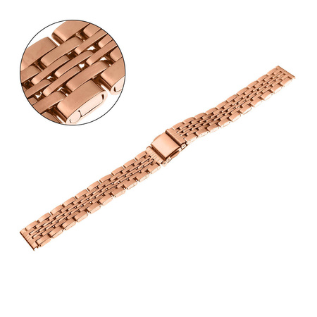 BRANSOLETA STALOWA SLIM - MODEL 44 - 33 - RÓŻOWY ZŁOTY - 14mm