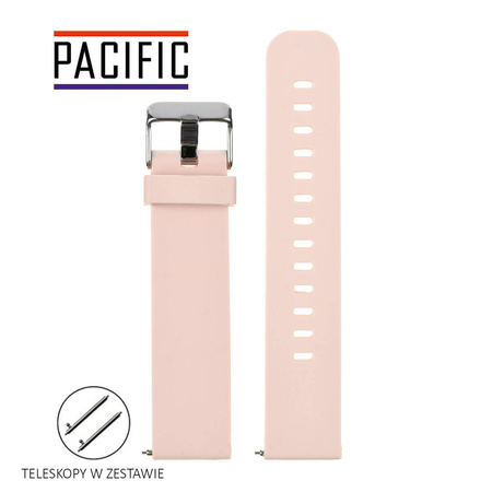 PASEK U15 - 13/S - JASNY RÓŻOWY / SREBRNY - 20MM