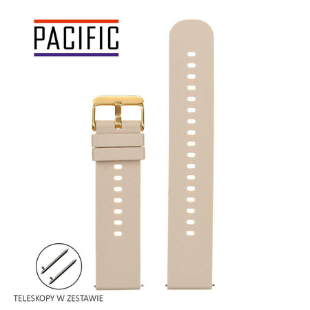 PASEK U27 - 17/G - BEŻOWY / ZŁOTY - 20mm