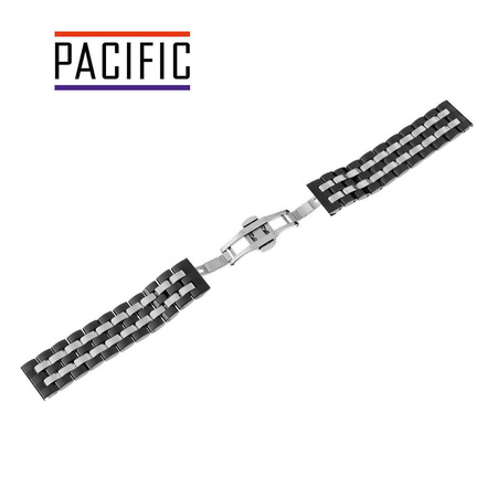 BRANSOLETA - SOLID ZAP. MOT. - MB 52 - 1/31 - CZARNY / SREBRNY - 24mm