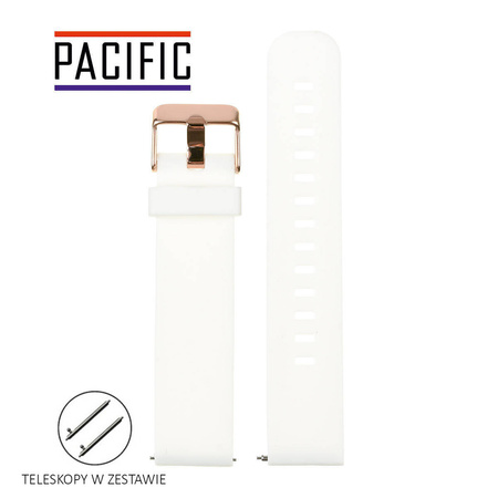 PASEK U15 - 22/RG - BIAŁY / RÓŻOWY ZŁOTY - 24MM