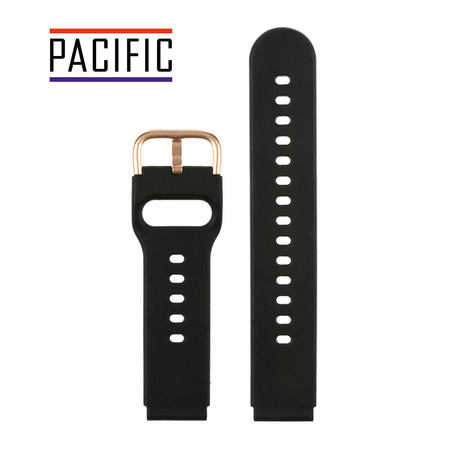 PASEK U01 - 1/RG - CZARNY / RÓŻOWY ZŁOTY - 22MM