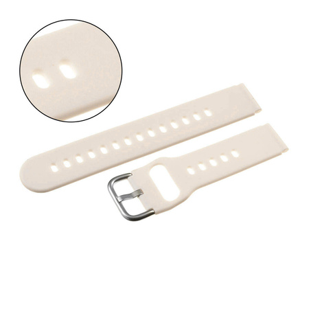 PASEK U01 - 17/S - BEŻOWY / SREBRNY - 18MM