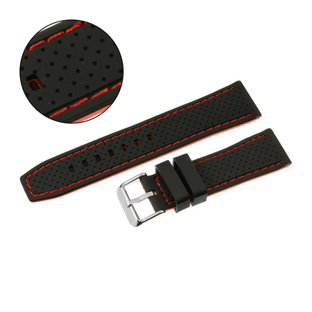 PASEK U17 - 1.6 - CZARNY / CZERWONY - 22mm