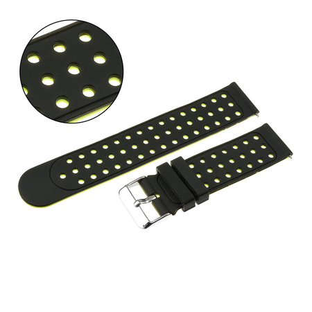 PASEK U12 - 1.11 - CZARNY / ZIELONY - 20MM