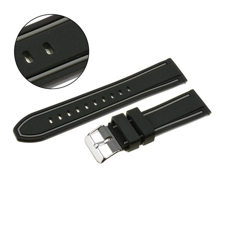 PASEK U14 - 1.7 - CZARNY / CIEMNY SZARY - 24MM