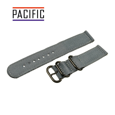 PASEK N02 - 7/B - SZARY / CZARNY - 22MM