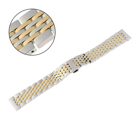 BRANSOLETA - SOLID ZAP. MOT. - MB 54 - 31/30 - SREBRNY / ZŁOTY - 12mm