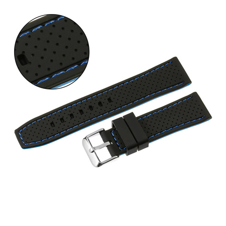 PASEK U17 - 1.16 - CZARNY / NIEBIESKI - 22mm