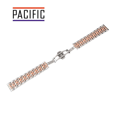 BRANSOLETA - SOLID ZAP. MOT. - MB 56 - 31/33 - SREBRNY / RÓŻOWY ZŁOTY - 18mm