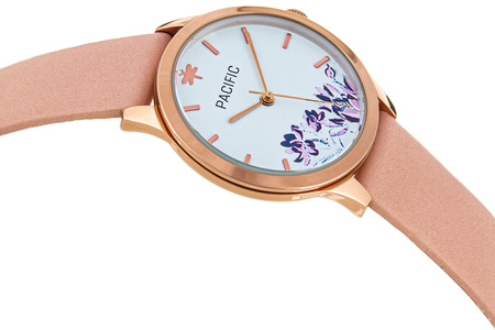 PACIFIC X6155 KWIATEK R.ZŁOTO - RÓŻOWY PASEK