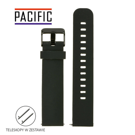 PASEK U15 - 1/B - CZARNY / CZARNY - 22MM