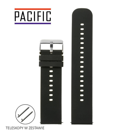 PASEK U27 - 1/SL - CZARNY / SREBRNY - 24mm