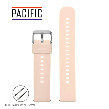 PASEK U27 - 13/SL - JASNY RÓŻ / SREBRNY - 20mm