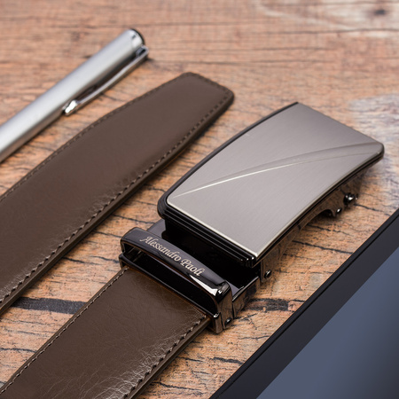 PASEK DO SPODNI AP 01-008 DARK BROWN - PAKIET 5 SZTUK