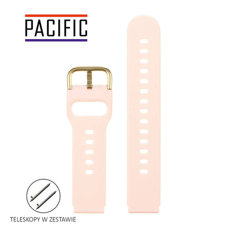 PASEK U01 - 13/G - JASNY RÓŻOWY / ZŁOTY - 20MM