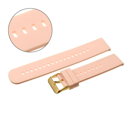 PASEK U27 - 14/G - RÓŻOWY / ZŁOTY - 22mm