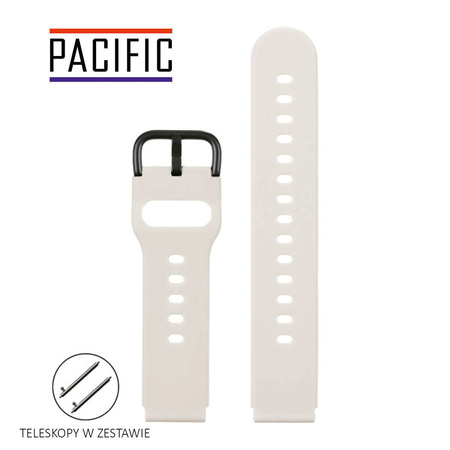 PASEK U01 - 17/B - BEŻOWY / CZARNY - 22MM