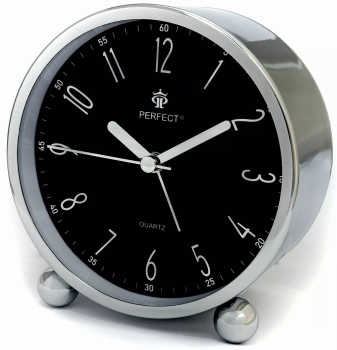 BUDZIK PT519 SREBRNY / CZARNA TARCZA