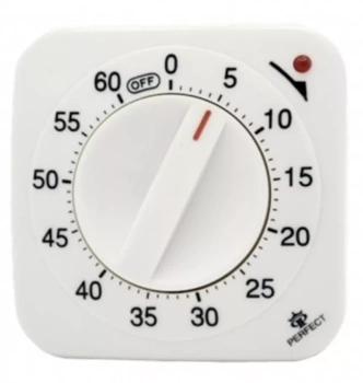 MINUTNIK ANALOGOWY Perfect TM67 BIAŁY