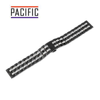 BRANSOLETA - SOLID ZAP. MOT. - MB 52 - 1/31 - CZARNY / SREBRNY - 22mm