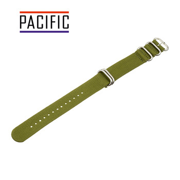 PASEK PARCIANY N01 - 27/S - CIEMNO ZIELONY / SREBRNY - 20MM