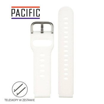 PASEK U01 - 22/S - BIAŁY / SREBRNY - 18MM