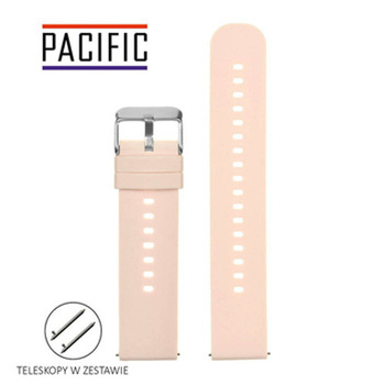 PASEK U27 - 13/SL - JASNY RÓŻ / SREBRNY - 20mm