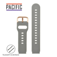 PASEK U01 - 7/RG - CIEMNY SZARY / RÓŻOWY ZŁOTY - 18MM