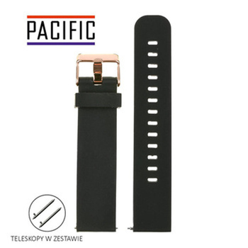 PASEK U15 - 1/RG - CZARNY / RÓŻOWY ZŁOTY - 24MM