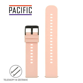 PASEK U27 - 14/BL - RÓŻOWY / CZARNY - 22mm