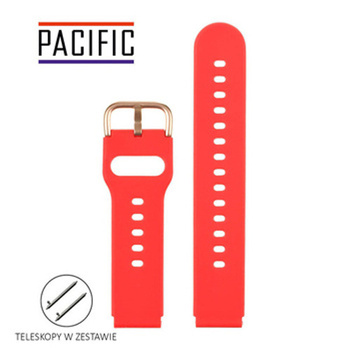 PASEK U01 - 6/RG - CZERWONY / RÓŻOWY ZŁOTY - 18MM