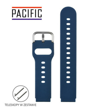 PASEK U01 - 5/S - GRANATOWY / SREBRNY - 20MM