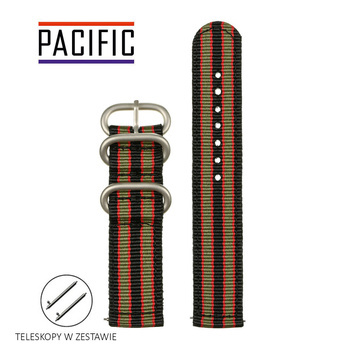 PASEK N02 - N96/SL - WIELOKOLOROWY / SREBRNY - 22MM