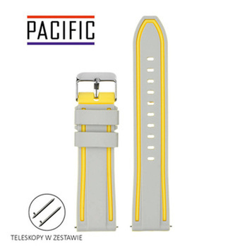 PASEK U14 - 32.10 - JASNY SZARY / ŻÓŁTY - 24MM