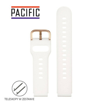 PASEK U01 - 22/RG - BIAŁY / RÓŻOWY ZŁOTY - 20MM