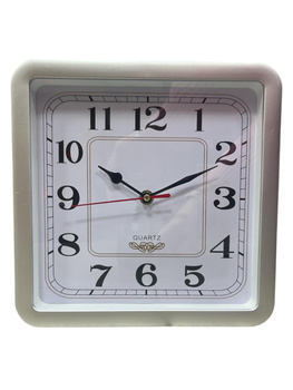 ZEGAR KWARCOWY KWADRAT 2011 SREBRNY