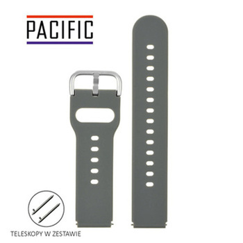 PASEK U01 - 7/S - CIEMNY SZARY / SREBRNY - 22MM