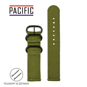 PASEK N02 - 27/B - CIEMNY ZIELONY / CZARNY - 24MM