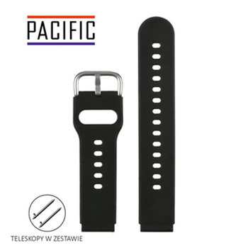 PASEK U01 - 1/S - CZARNY / SREBRNY - 18MM