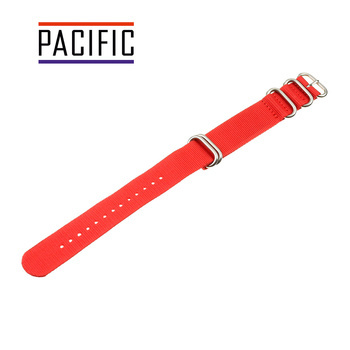 PASEK PARCIANY N01 - 6/S - CZERWONY / SREBRNY - 22MM