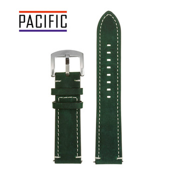 PACIFIC W72 - 27.22 - CIEMNY ZIELONY / BIAŁA NIĆ - 22MM