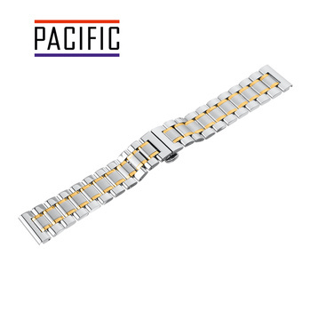 BRANSOLETA - SOLID ZAP. MOT. - MB 60 - 31 /  30 - SREBRNY / ZŁOTY - 22mm