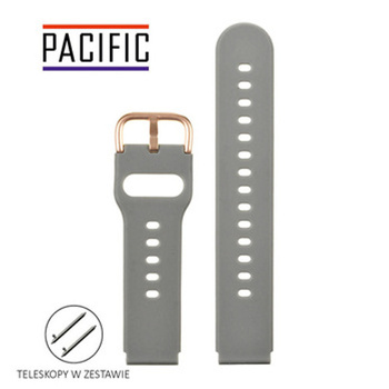 PASEK U01 - 7/RG - CIEMNY SZARY / RÓŻOWY ZŁOTY - 22MM