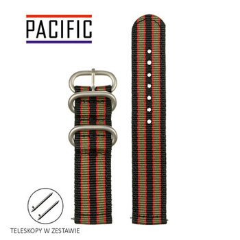 PASEK N02 - N96/SL - WIELOKOLOROWY / SREBRNY - 24MM