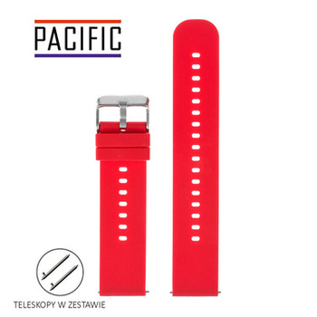 PASEK U27 - 6/SL - CZERWONY / SREBRNY - 20mm