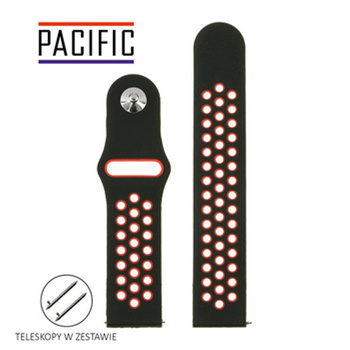 PASEK U11 - 1.6 - CZARNY / CZERWONY - 22MM